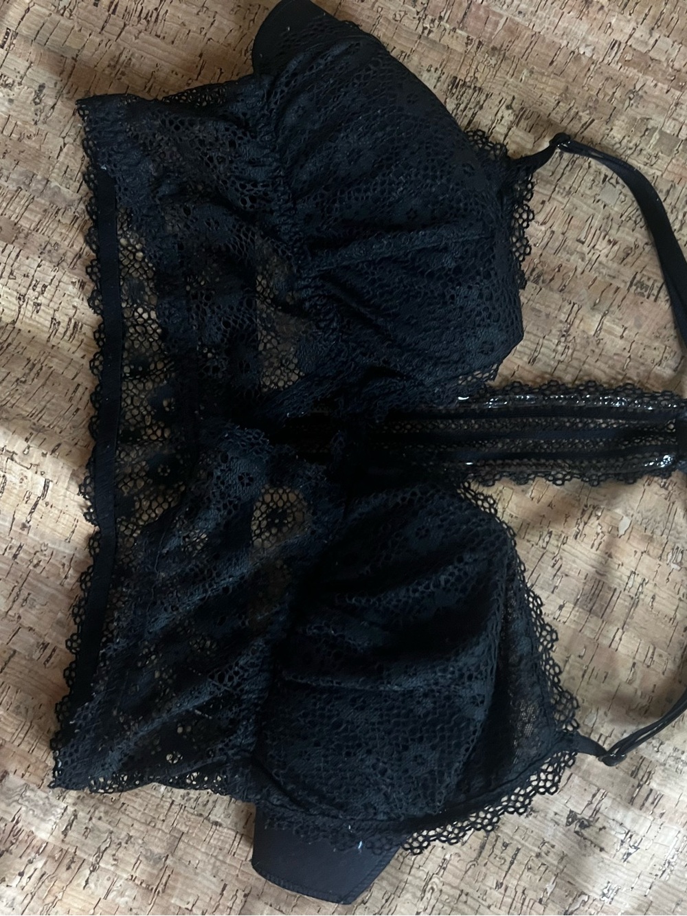 Victoria's Secret Black Lace Longline Bralette